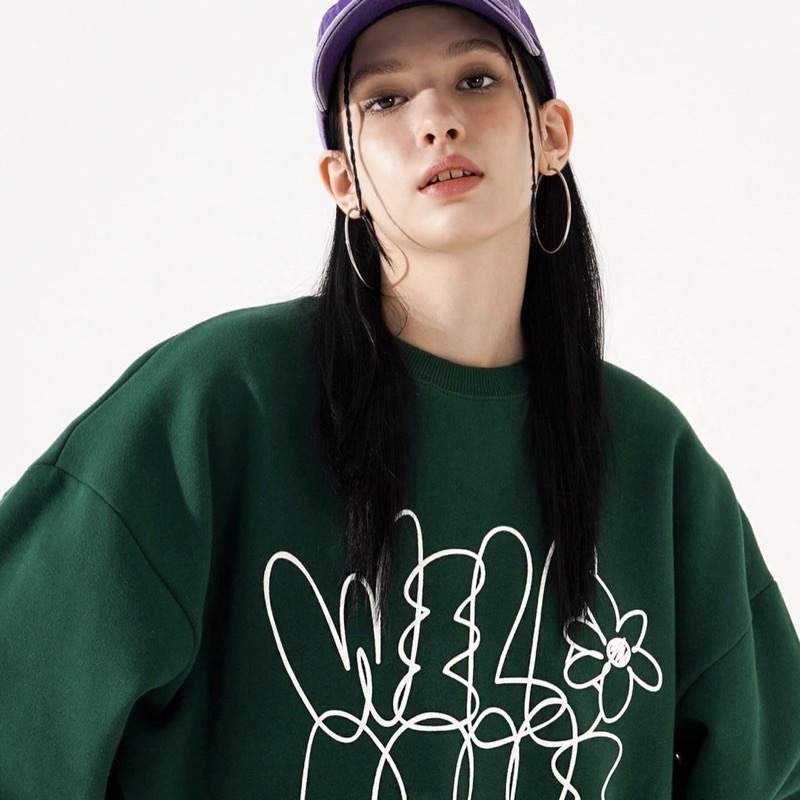 <預購> 韓國TWN 高磅WELLDONE立體感刷毛大學T