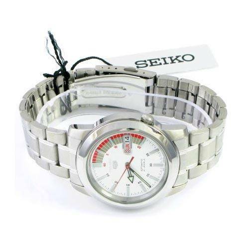 精工 5 白色錶盤自動機械手錶 SNKK25K1