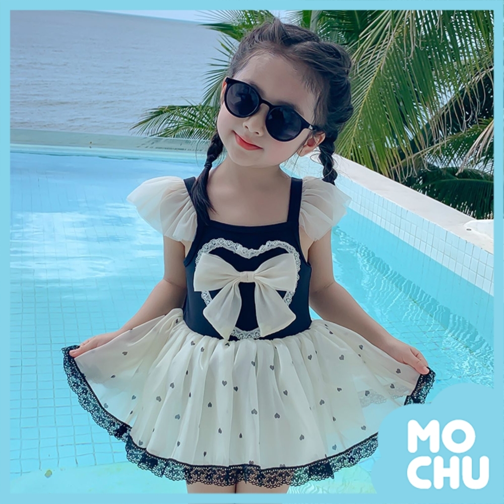 迷你小愛心蕾絲連身泳裝