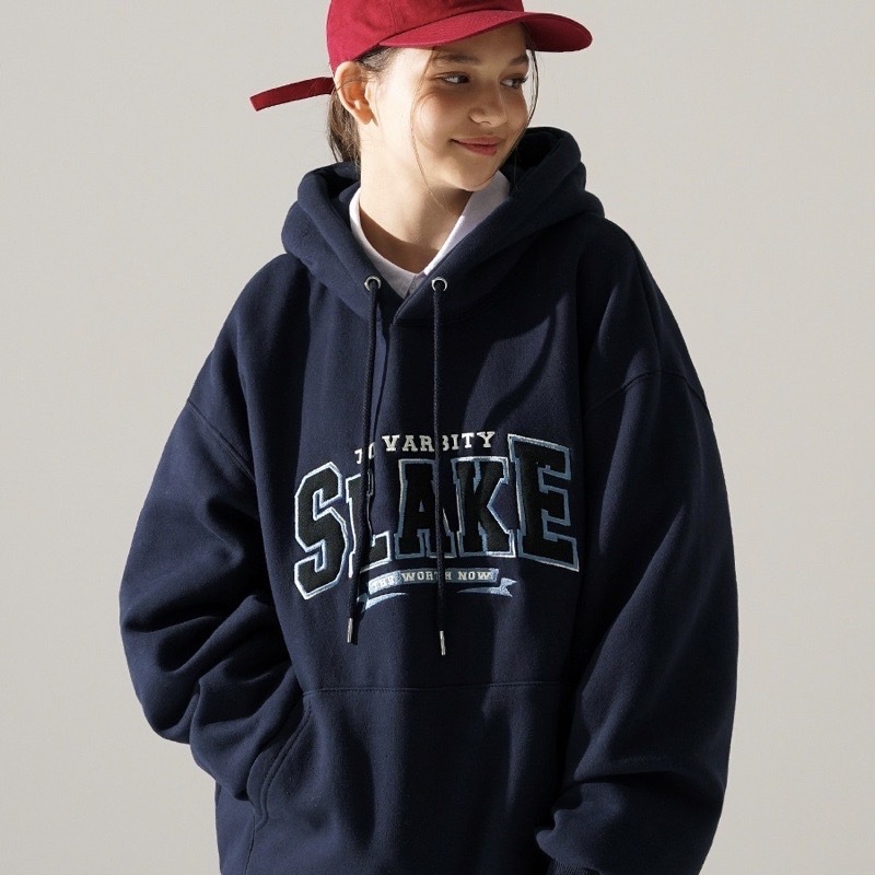 <預購> 韓國TWN 電繡SLAKE高磅刷毛帽T