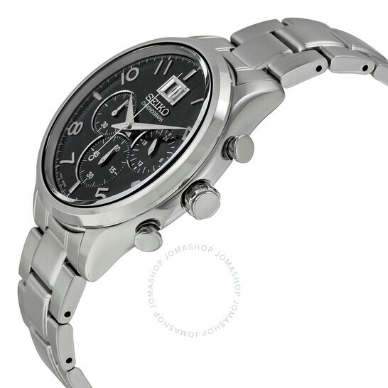 精工  SPC153P1 三眼放射紋黑面 阿拉伯數字刻劃 大日期窗 弧度鏡面 石英手錶