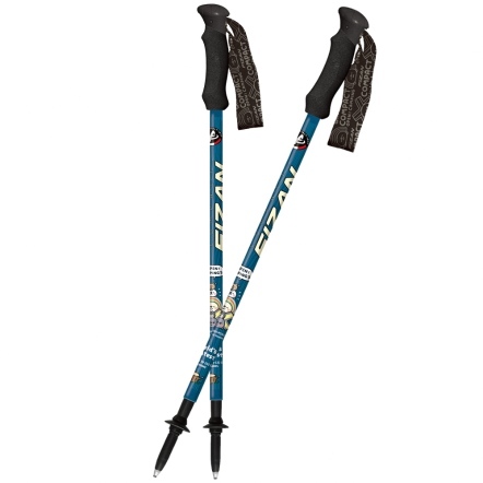 【FIZAN】超輕三節式登山杖OPEN!聯名系列 藍 2入特惠組