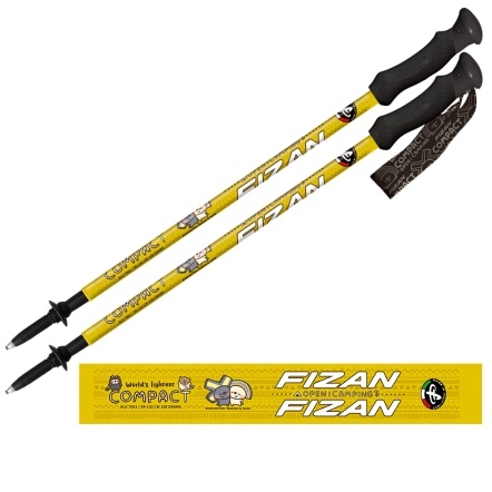 【FIZAN】超輕三節式登山杖OPEN!聯名系列 黃 2入特惠組