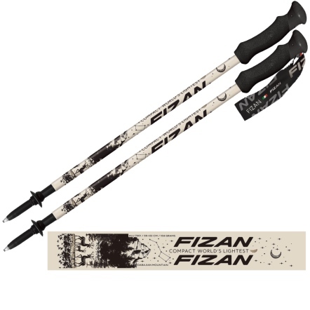 【FIZAN】超輕三節式登山杖 大壩棕 2入特惠組