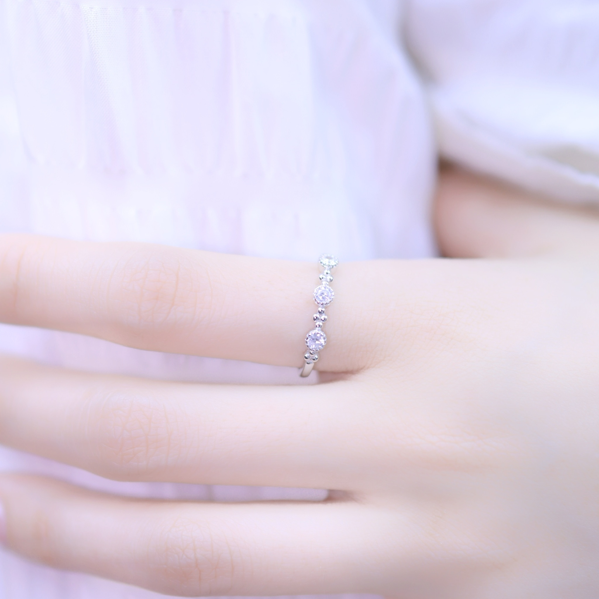 | 925 Silver・ White Gold・Rose Gold | Sweet Small Talk Ring （Silver / Rose Gold） | RI0539 |