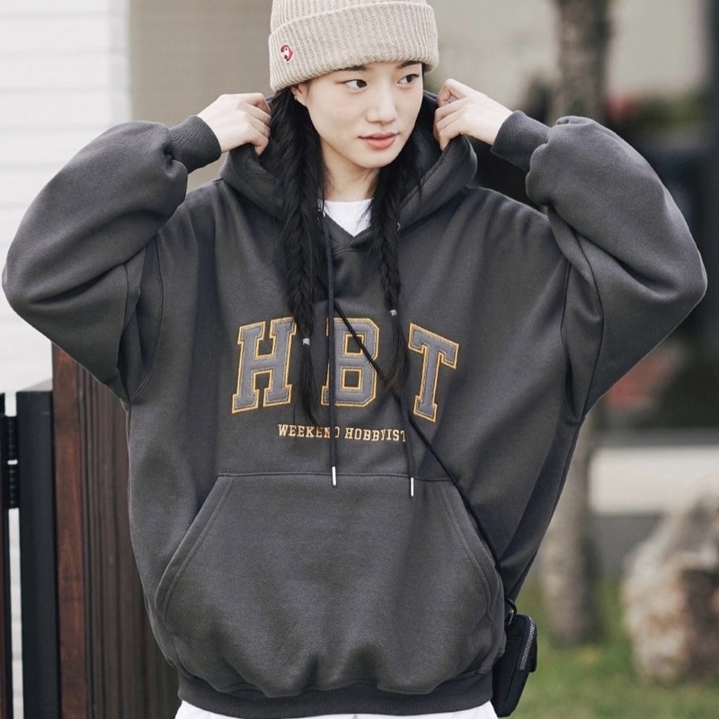 <預購> 韓國JEMUT電繡HBT高磅刷毛帽T