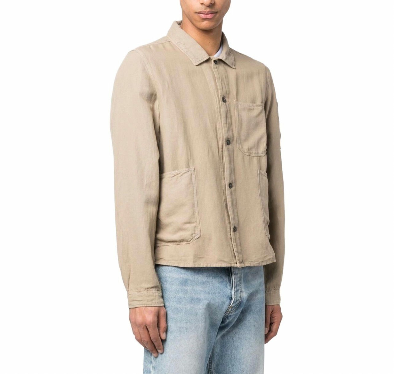 代購 C.P.Compan 純色單排釦長袖襯衫 外套 男款 麥棕色 MAR-