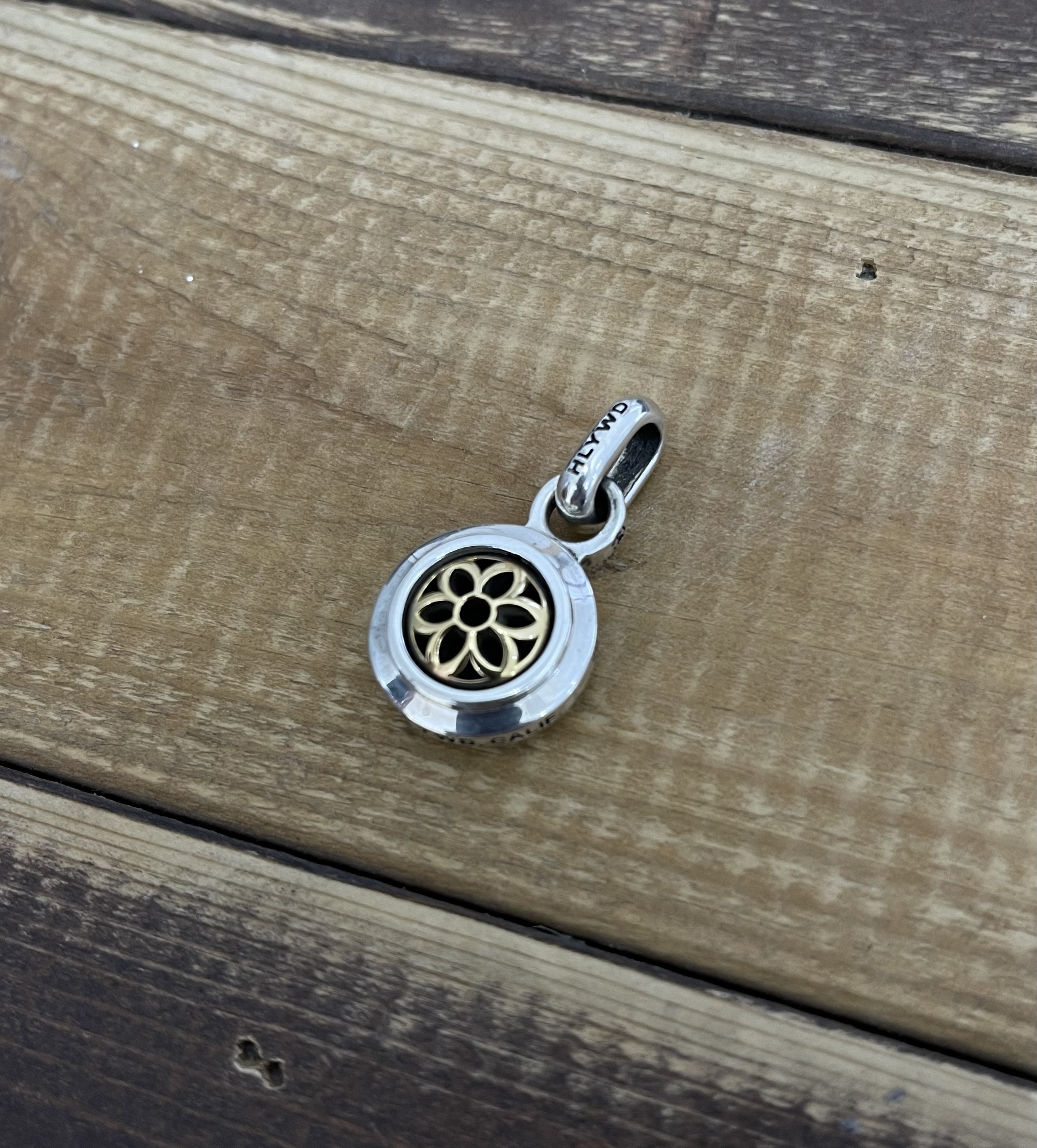 22K two tone Lotus Pendant