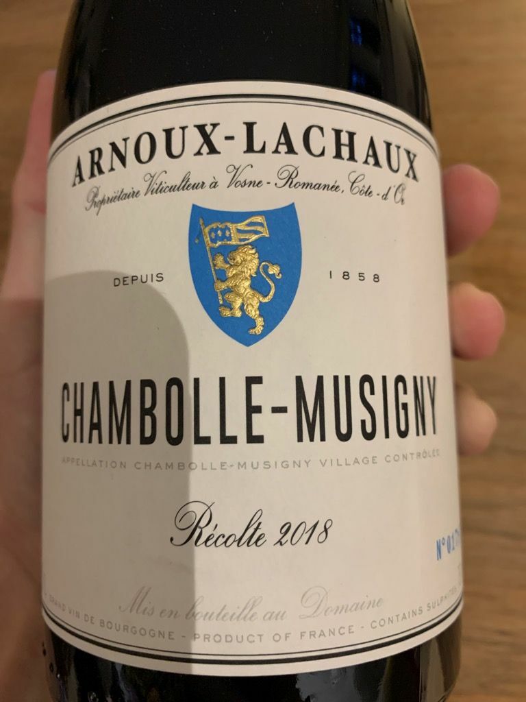 Arnoux Lachaux Chambolle Musigny 2018 (RP92)