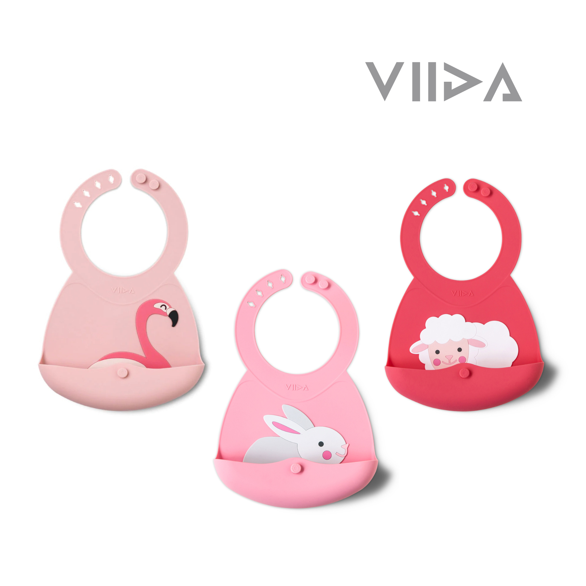 Viida JOY Baby Bib (Flamingo, Sheep, Rabbit)