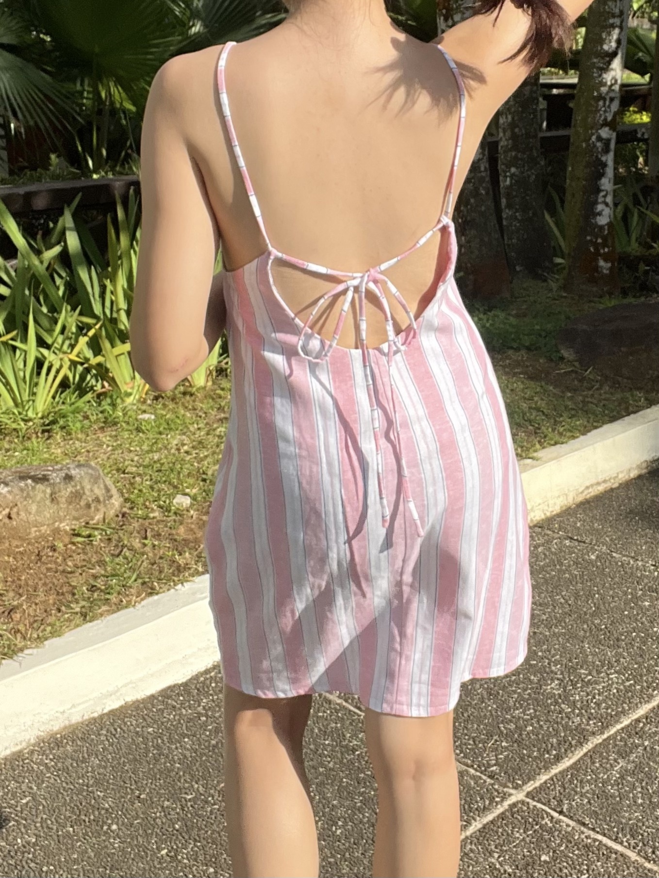 Avery Linen Dress - Pink Stripes