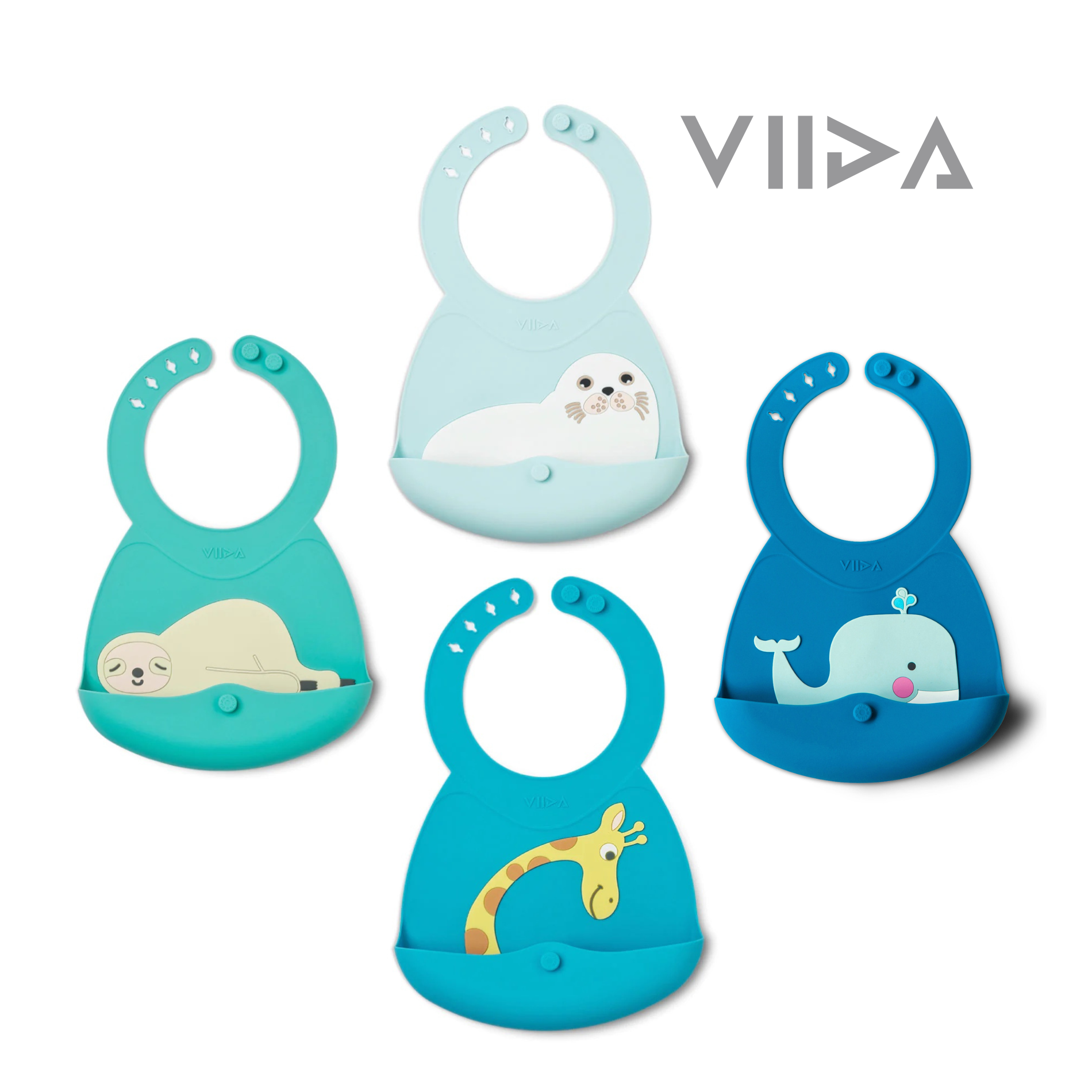 Viida JOY Baby Bib (Whale, Seal, Giraffe, Sloth)