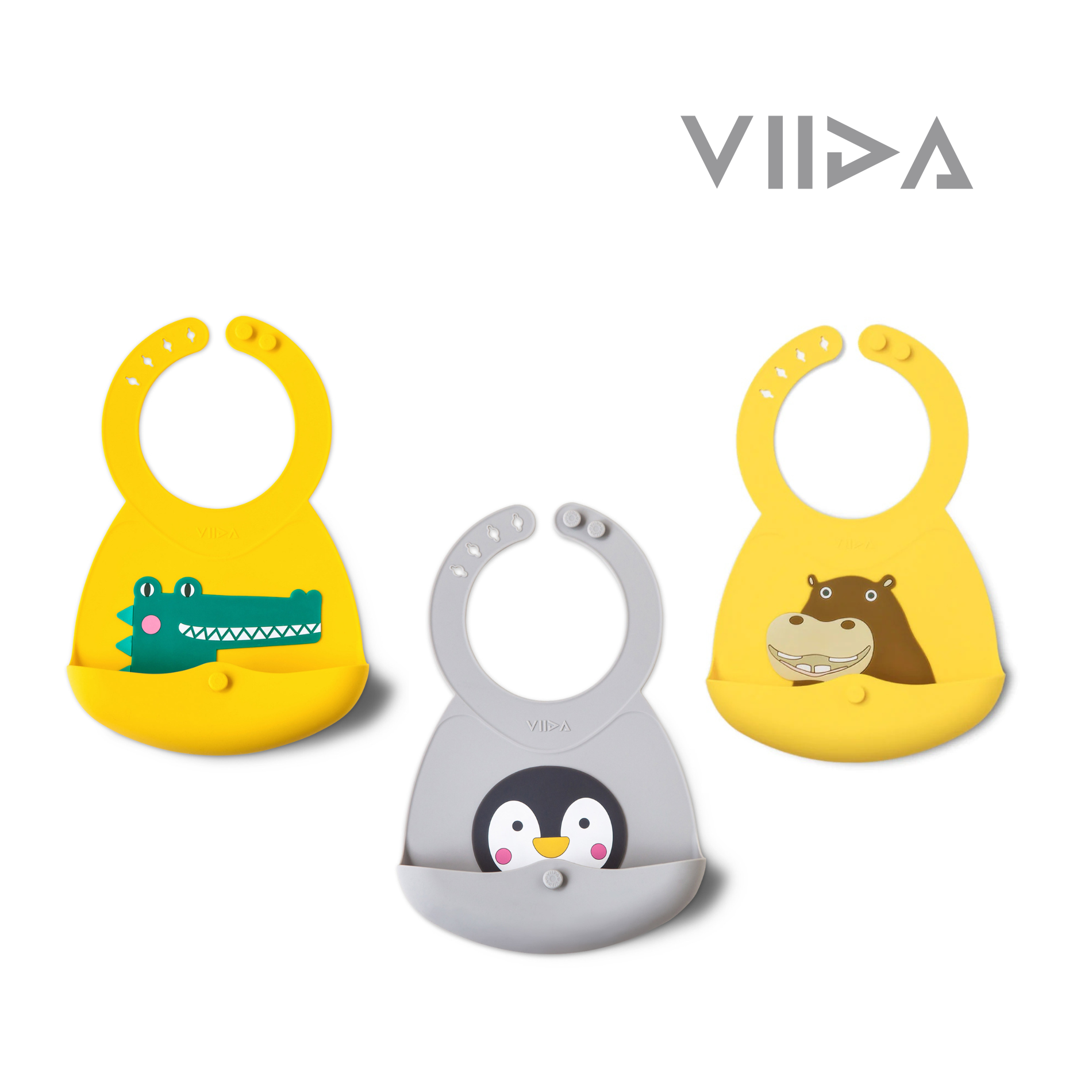 Viida JOY Baby Bib (Crocodile, Penguin, Hippo)