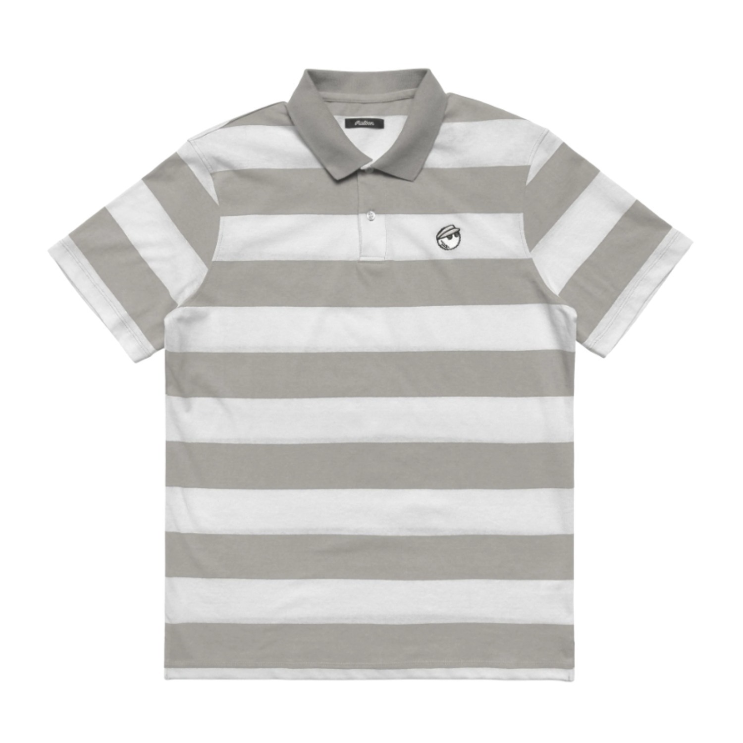 男【現貨】Malbon Golf Cod Striped Cod Shirt - Tan/White 短袖Polo / S041