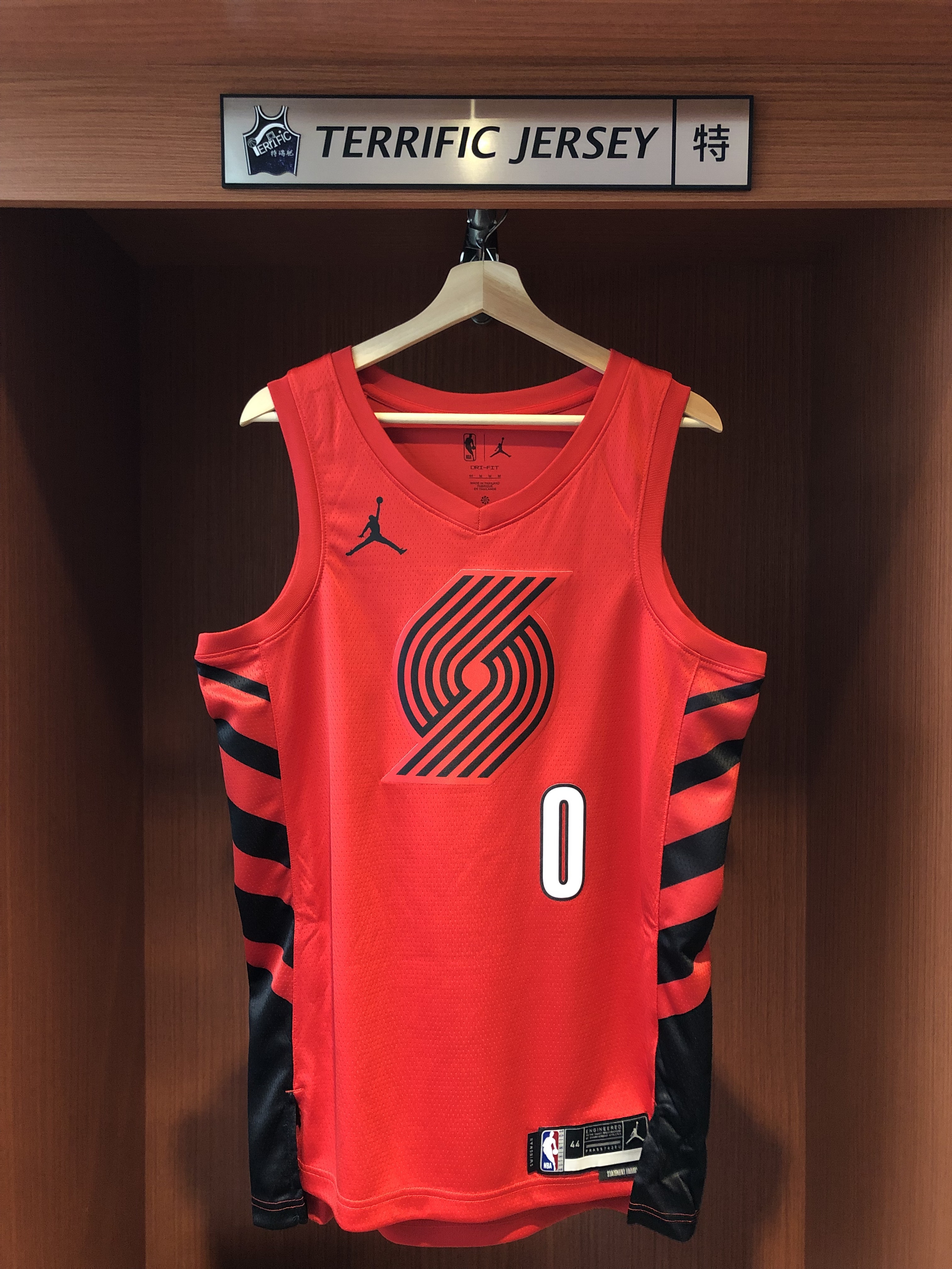 NBA球衣 Damian Lillard 波特蘭拓荒者紅 Statement Jordan Swingman 球迷版 熱轉印 全新