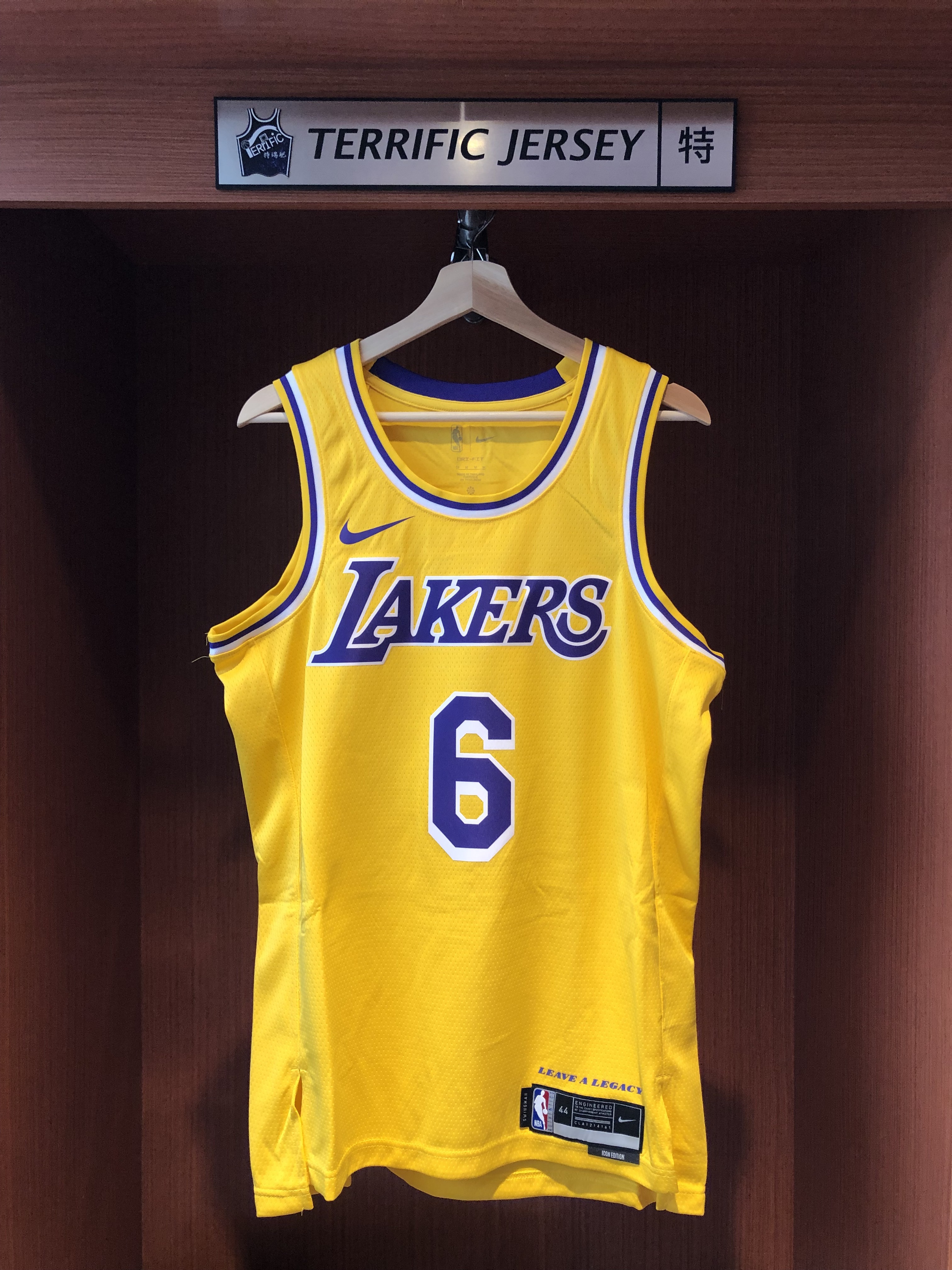 NBA球衣 Lebron James 洛杉磯湖人黃 #6 Icon Nike Swingman 球迷版 熱轉印 全新