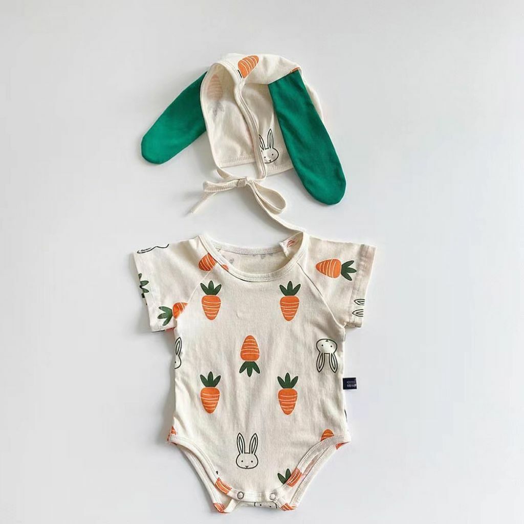 D38BE_SS23_C🐰🥕米色蘿蔔兔兔造型包屁連帽