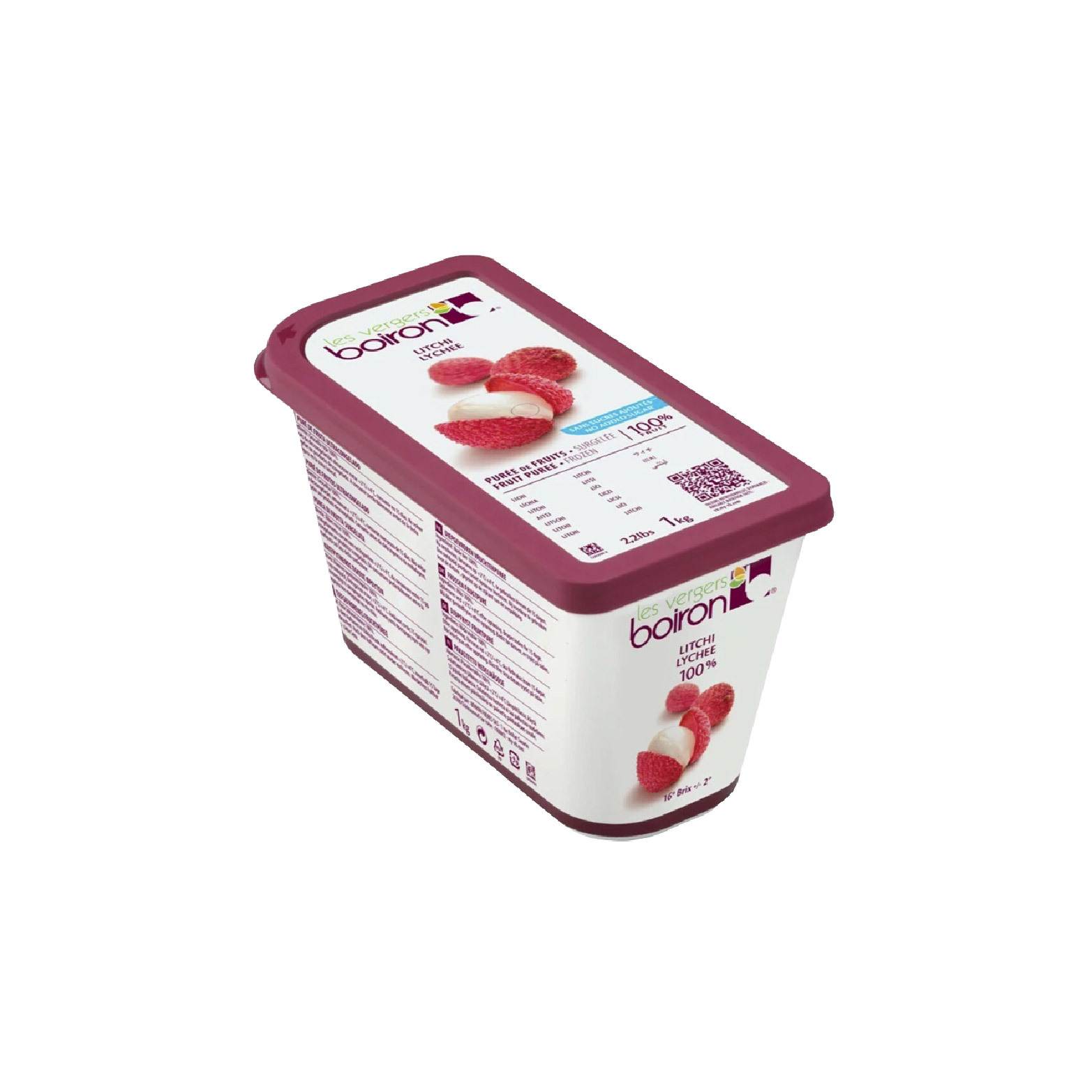 [ 嚴選餡料 ]法國保虹 冷凍荔枝果泥(無糖) 原裝1kg (需冷凍配送)