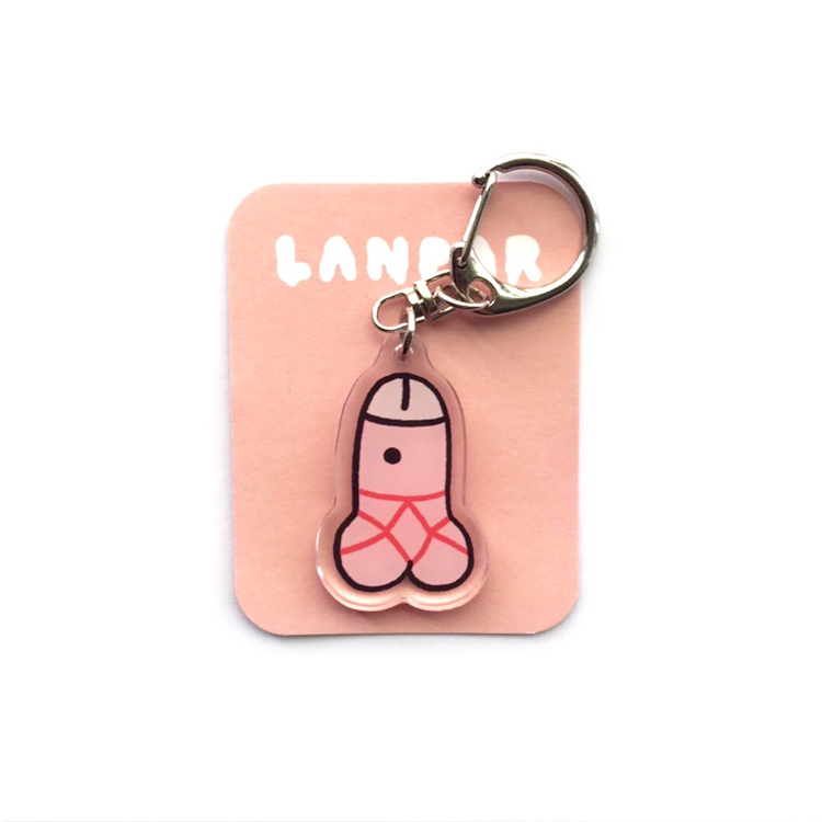 Lanparman｜壓克力吊飾｜紅線結緣屌