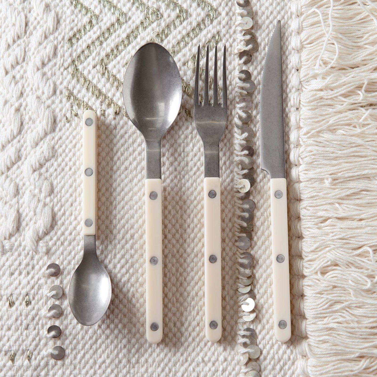 SABRE | Bistrot 復古酒館鈕扣系列 | 4件組 l 霧面 | 象牙色