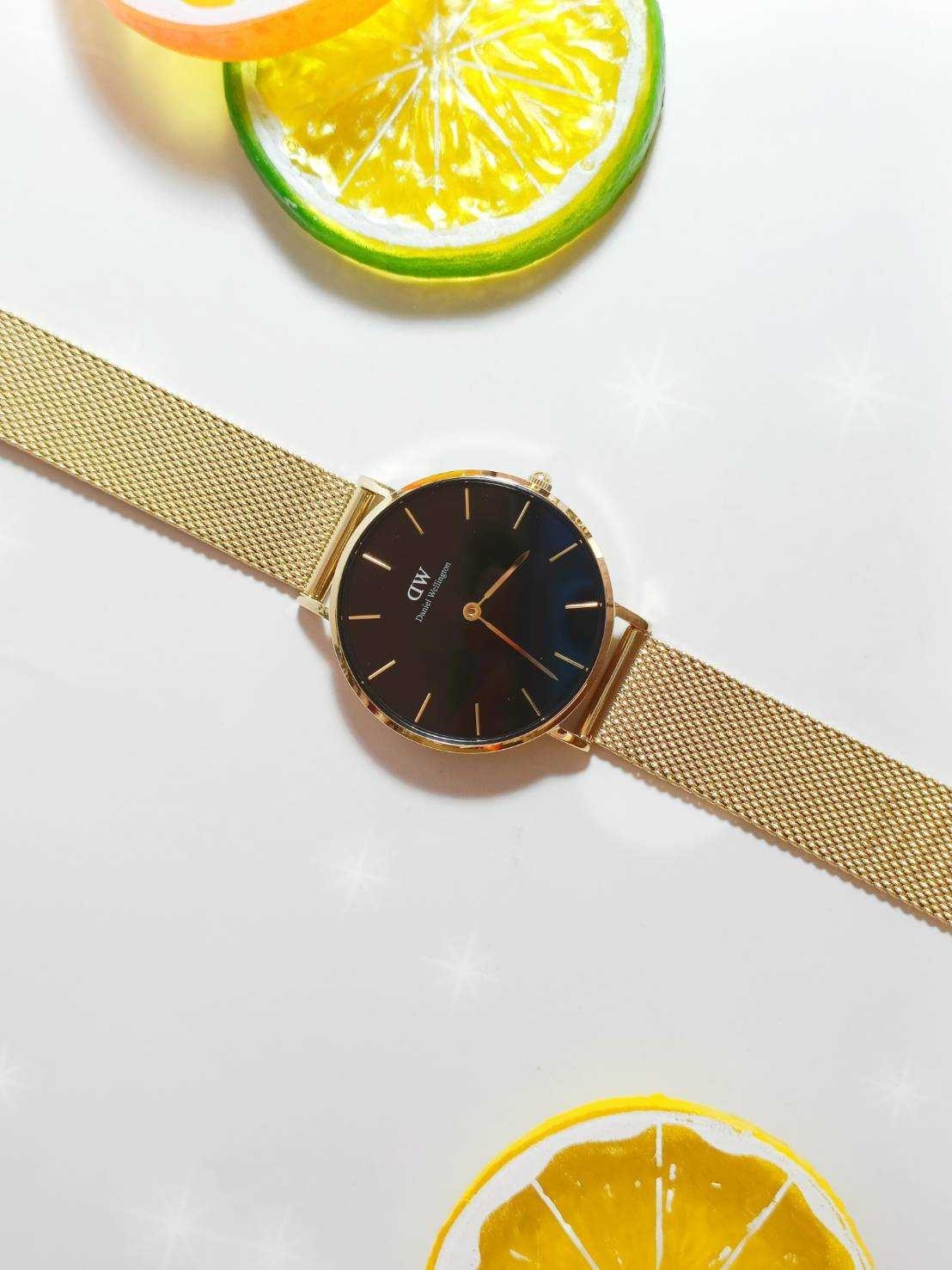 【DW Daniel Wellington】經典黑面金框米蘭帶女腕錶 DW00100347 32mm 現代鐘錶