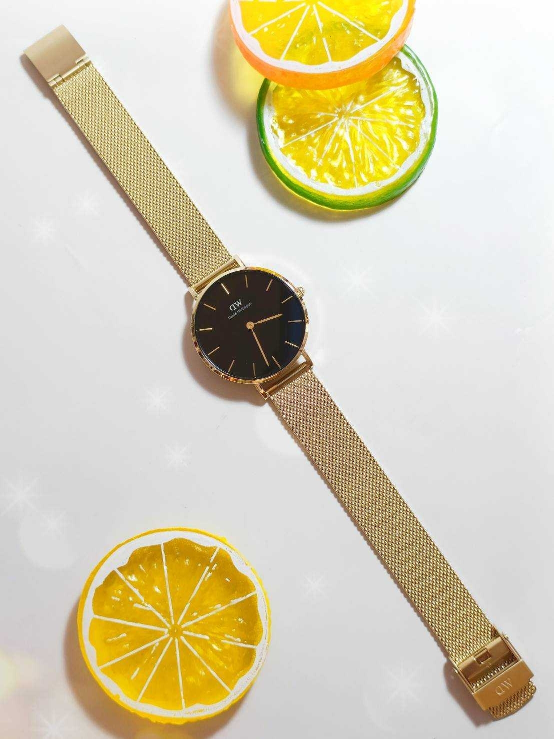 【DW Daniel Wellington】經典黑面金框米蘭帶女腕錶 DW00100347 32mm 現代鐘錶