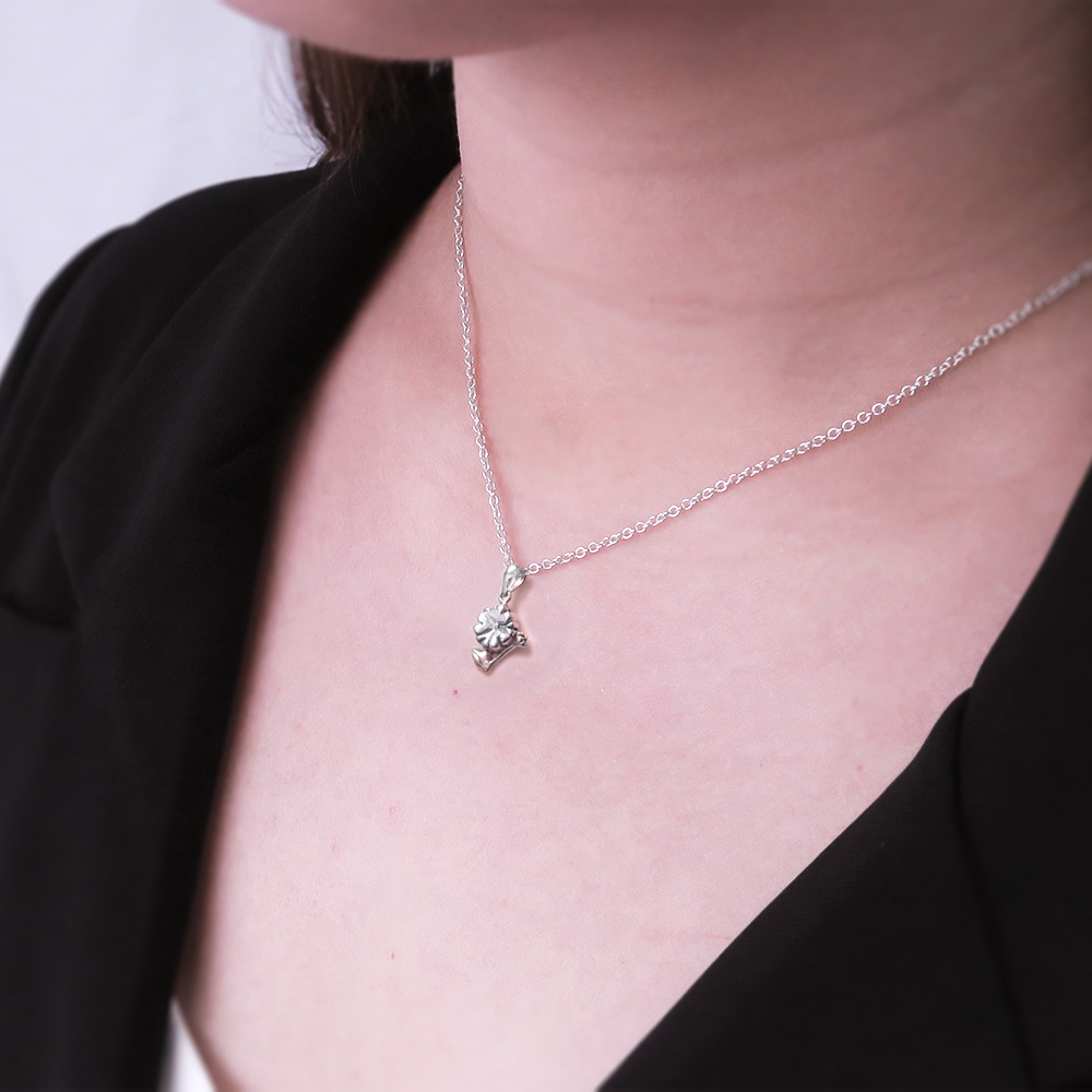 母親節禮物 櫻草花純銀項鍊 925純銀女生項鍊