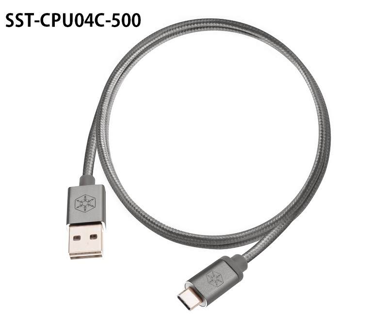 米特3C數位–SilverStone 銀欣 CPU04 深灰 USB轉Type-C傳輸線 0.5m/SST-CPU04C-500