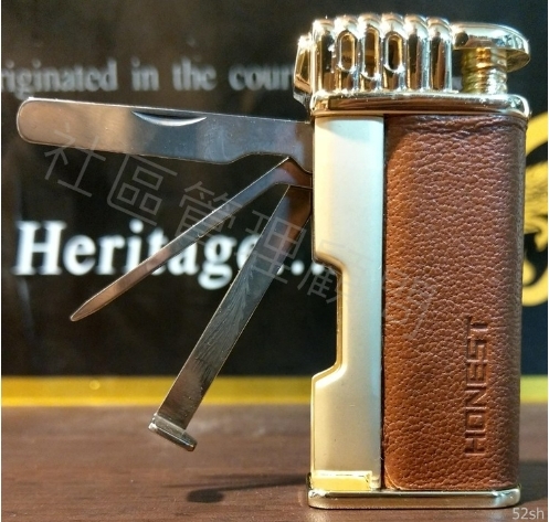 【HONEST】百誠經典款質感皮革，鋅合金斜火、自帶煙斗工具，雪茄、煙斗、菸斗專用充氣打火機，送禮自用兩相宜