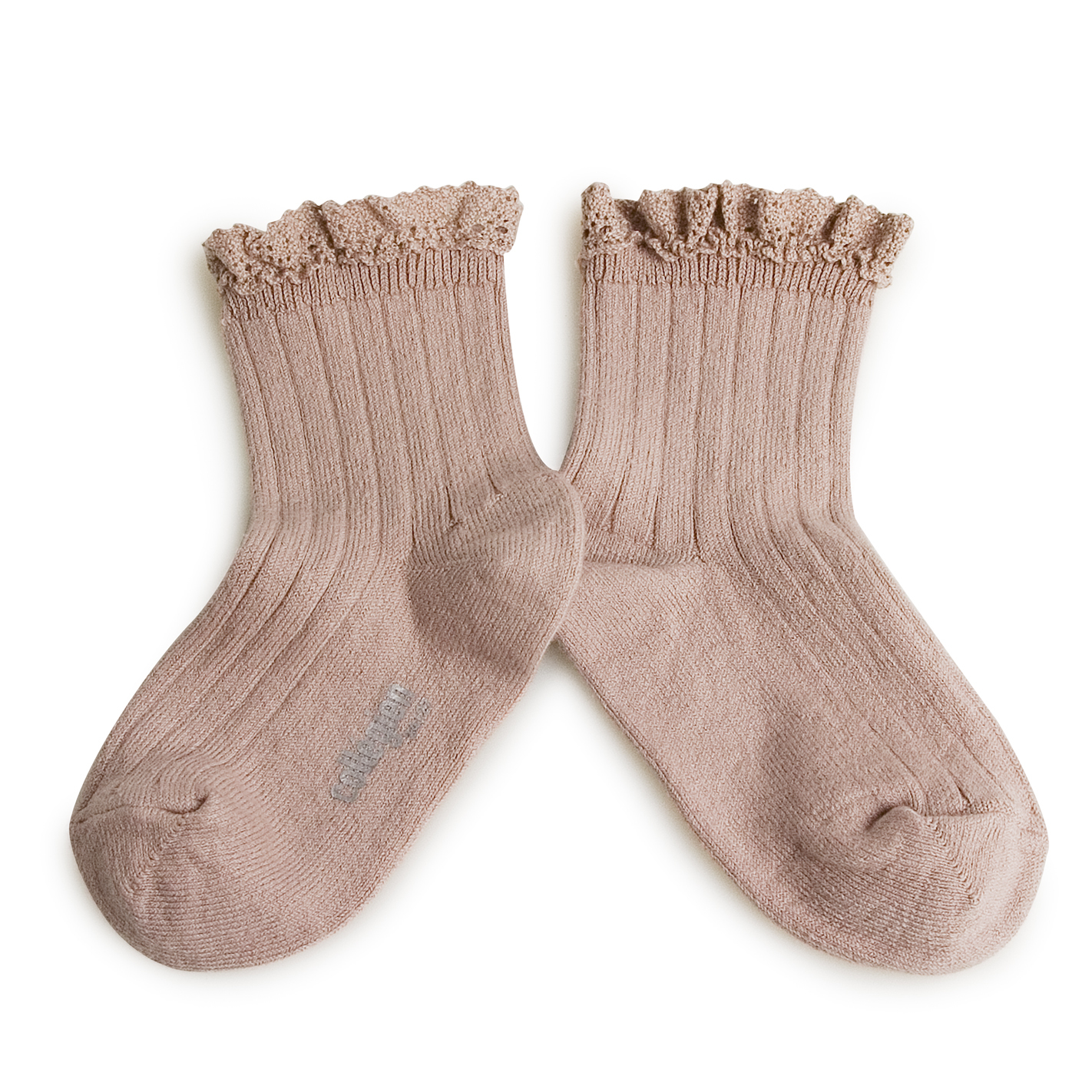 Collégien-Lili Sock蕾絲羅紋短襪(Vieux Rose)