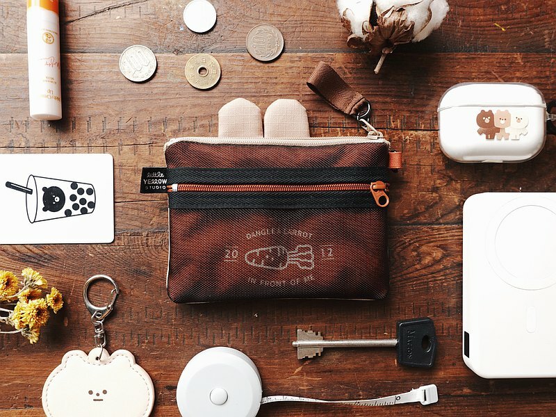 小黃間｜防水布造型零錢包｜灰兔