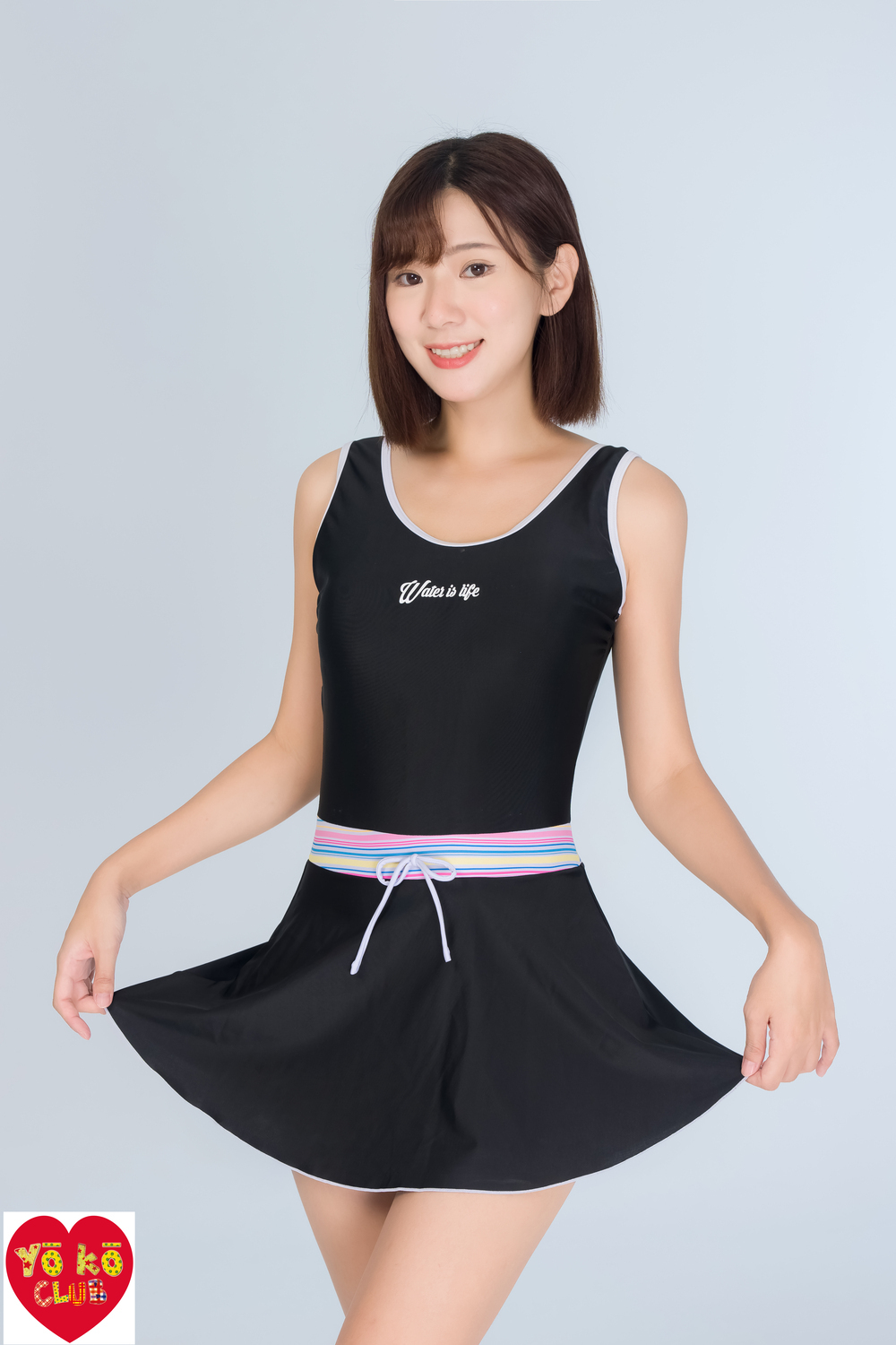 YA373-大女連身裙裝-黑