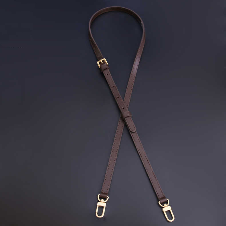 棋盤格肩帶包包配件棕色牛皮背帶斜挎真皮帶子包帶單買