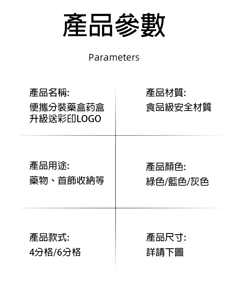 破盤價 便攜分裝藥盒藥盒 升級送彩印LOGO GH464