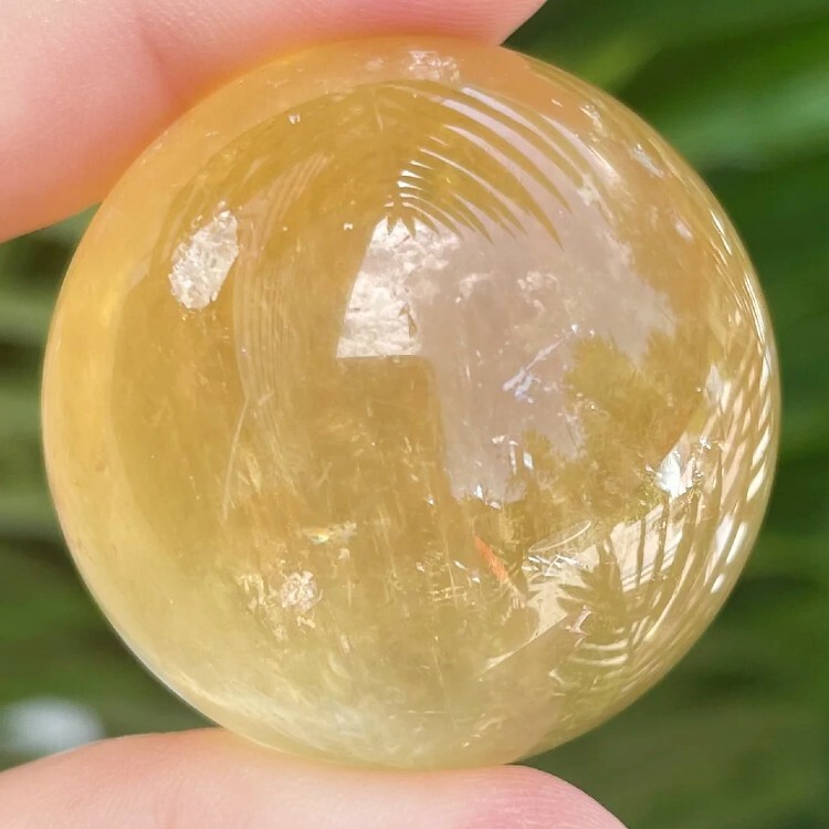 黃水晶球黃色冰洲石