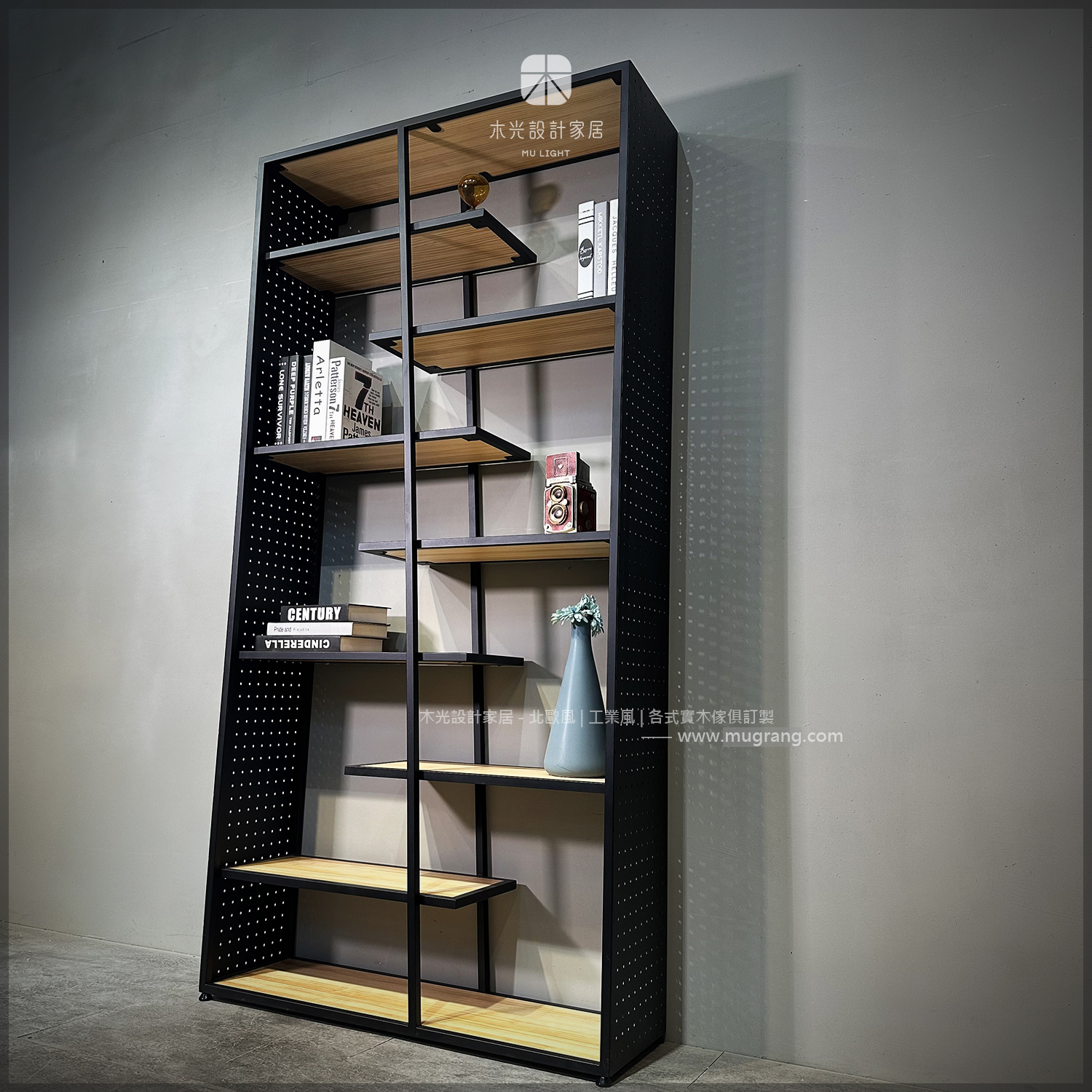 台灣製-工業風斜字造型書架|可訂製