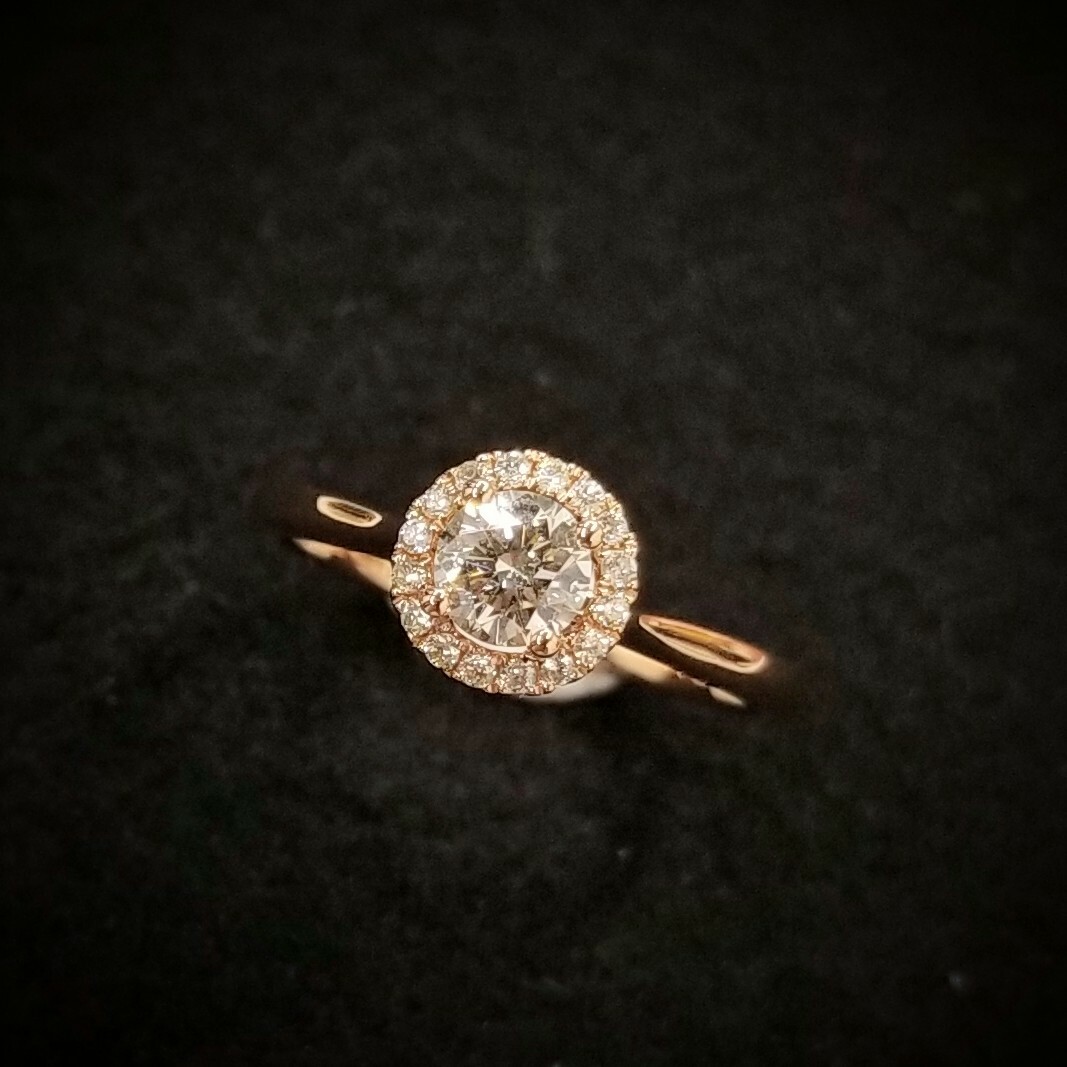 18K Rose Gold 0.43ct Diamond Ring