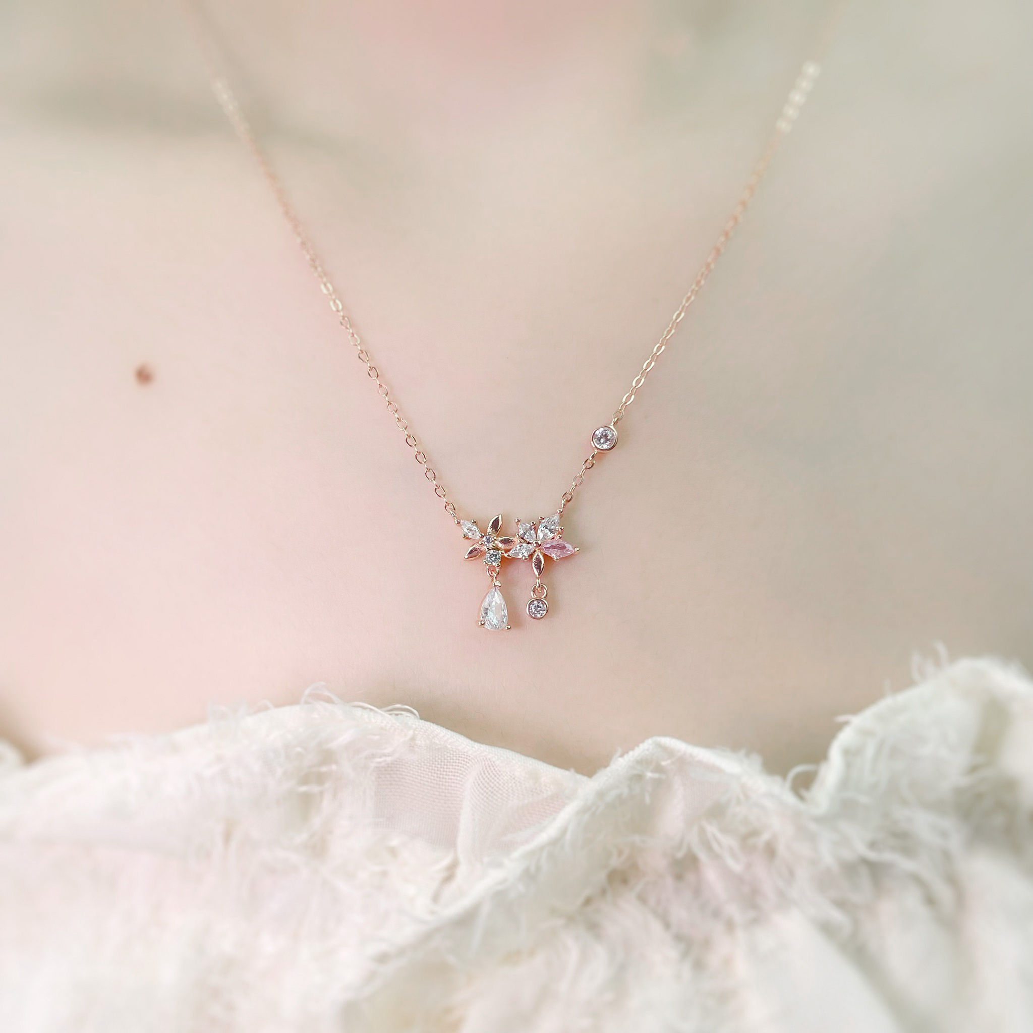 | 925純銀・玫瑰金  | 花妍項鍊 | NE0842 |