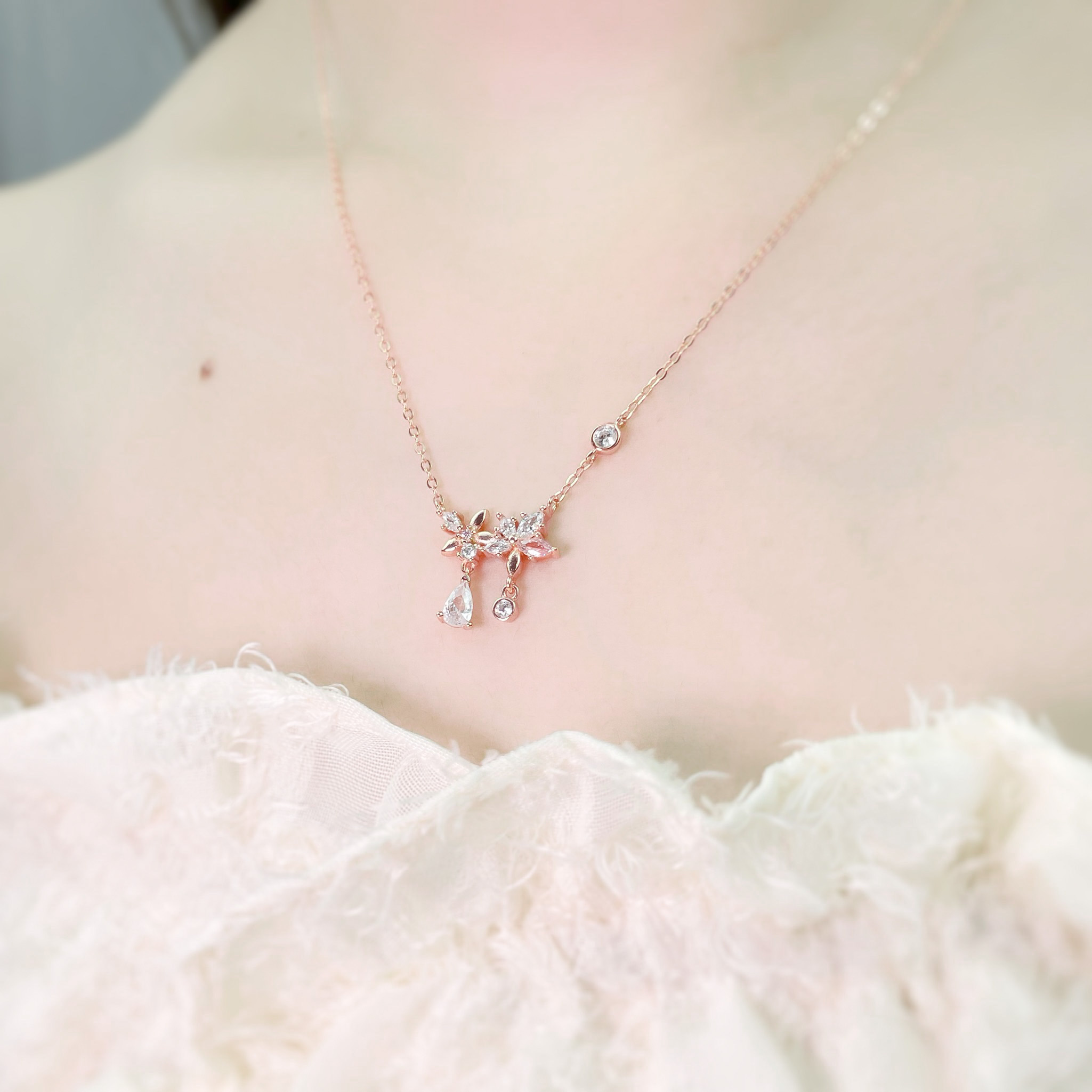 | 925純銀・玫瑰金  | 花妍項鍊 | NE0842 |