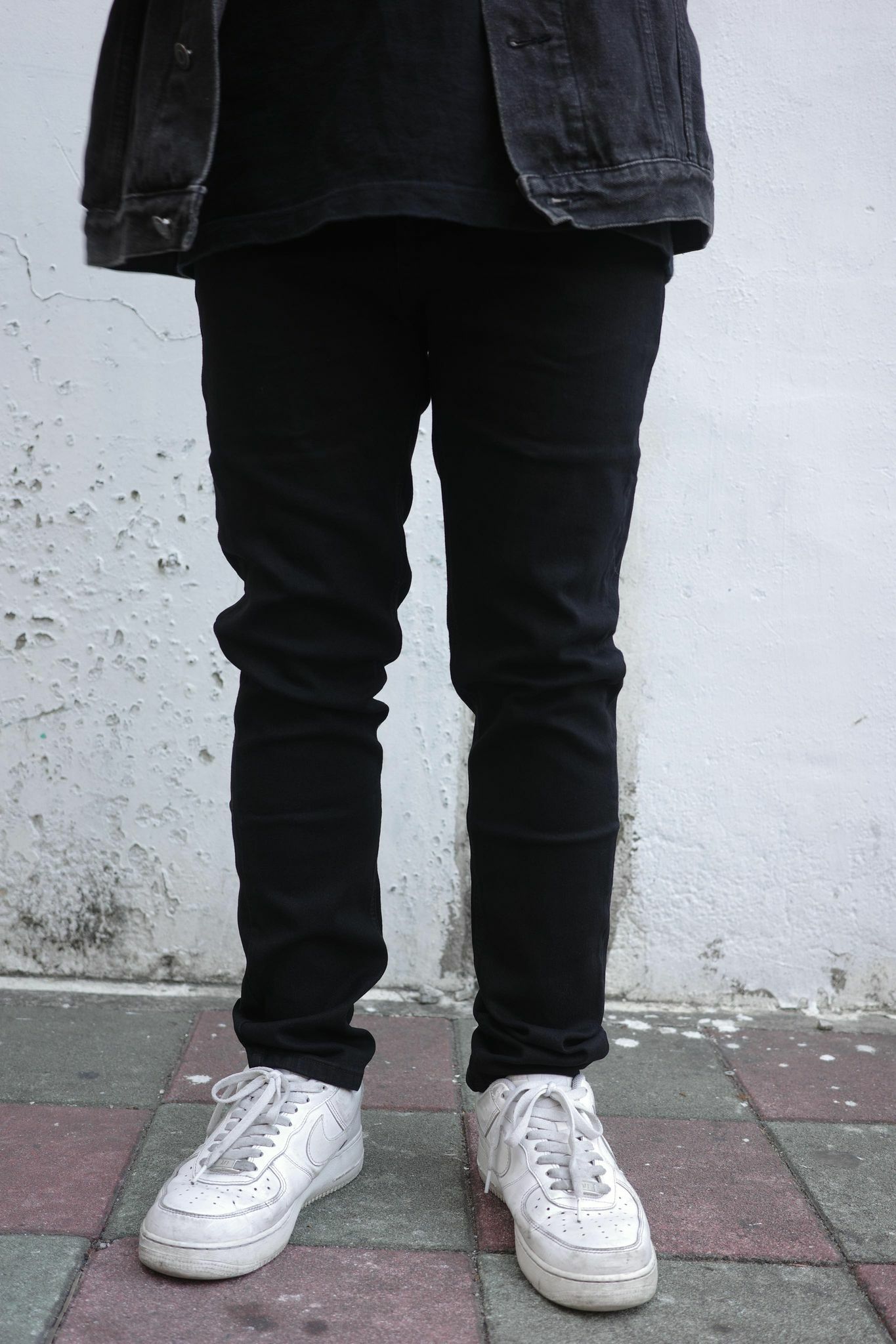 Record 素色 窄版牛仔長褲 藍/淺藍/黑 彈力牛仔褲 (15145)