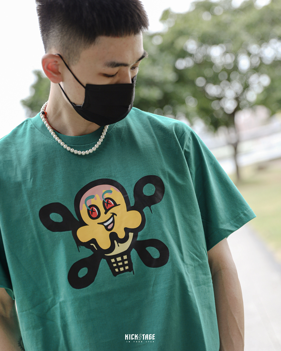 **特價商品售出不退換**ICE CREAM LOOK UP SS TEE 白色 黑色 紅色 綠色 櫻桃骷髏 冰淇淋 印花 短T【431-1201】
