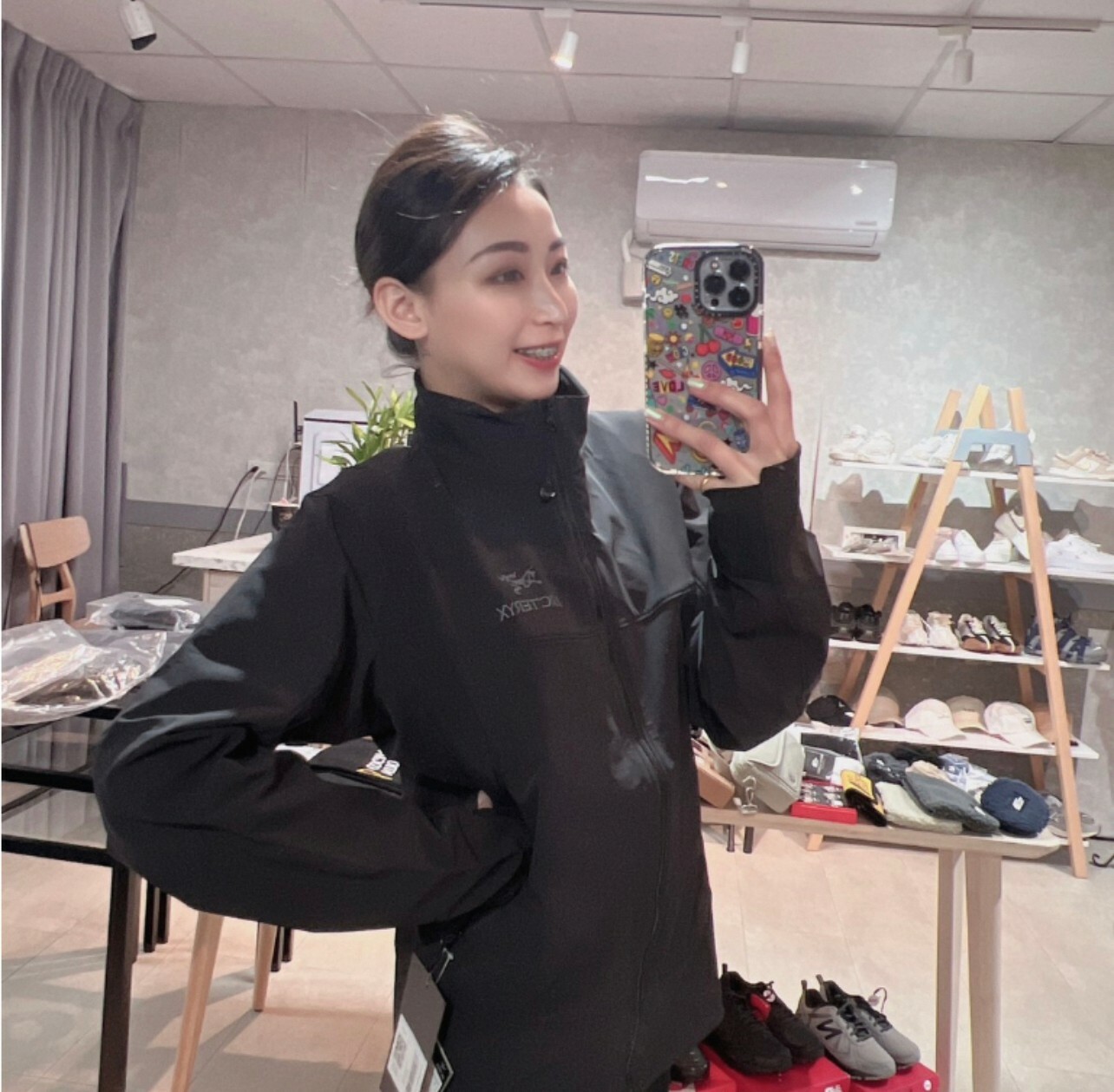 代購 始祖鳥Arcteryx Gamma Lt LOGO刺繡素色立領 夾克外套 黑 MAR-