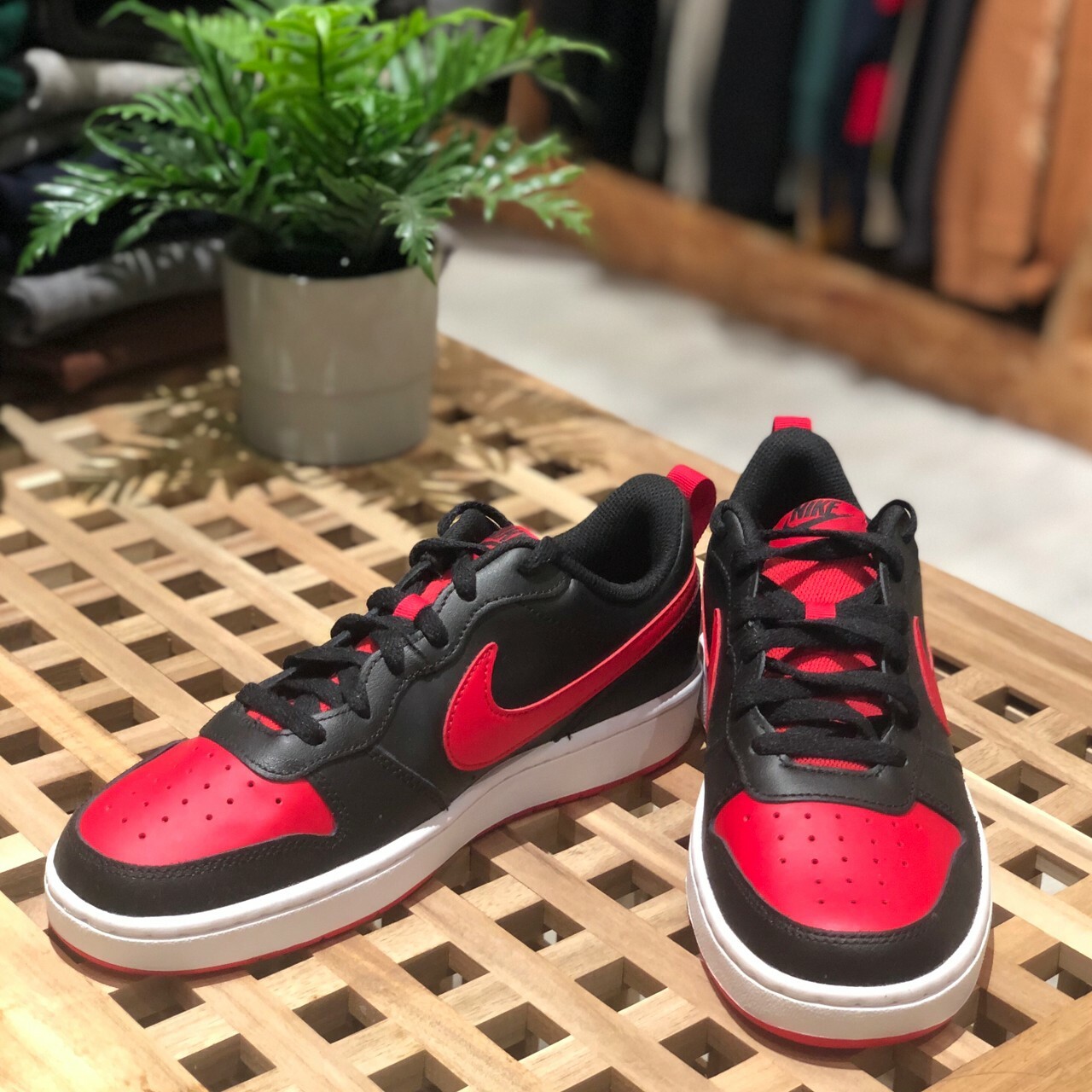 Nike Court Borough Low 2 (GS) 大童款 黑底紅勾 小Dunk 皮革 BQ5448-007