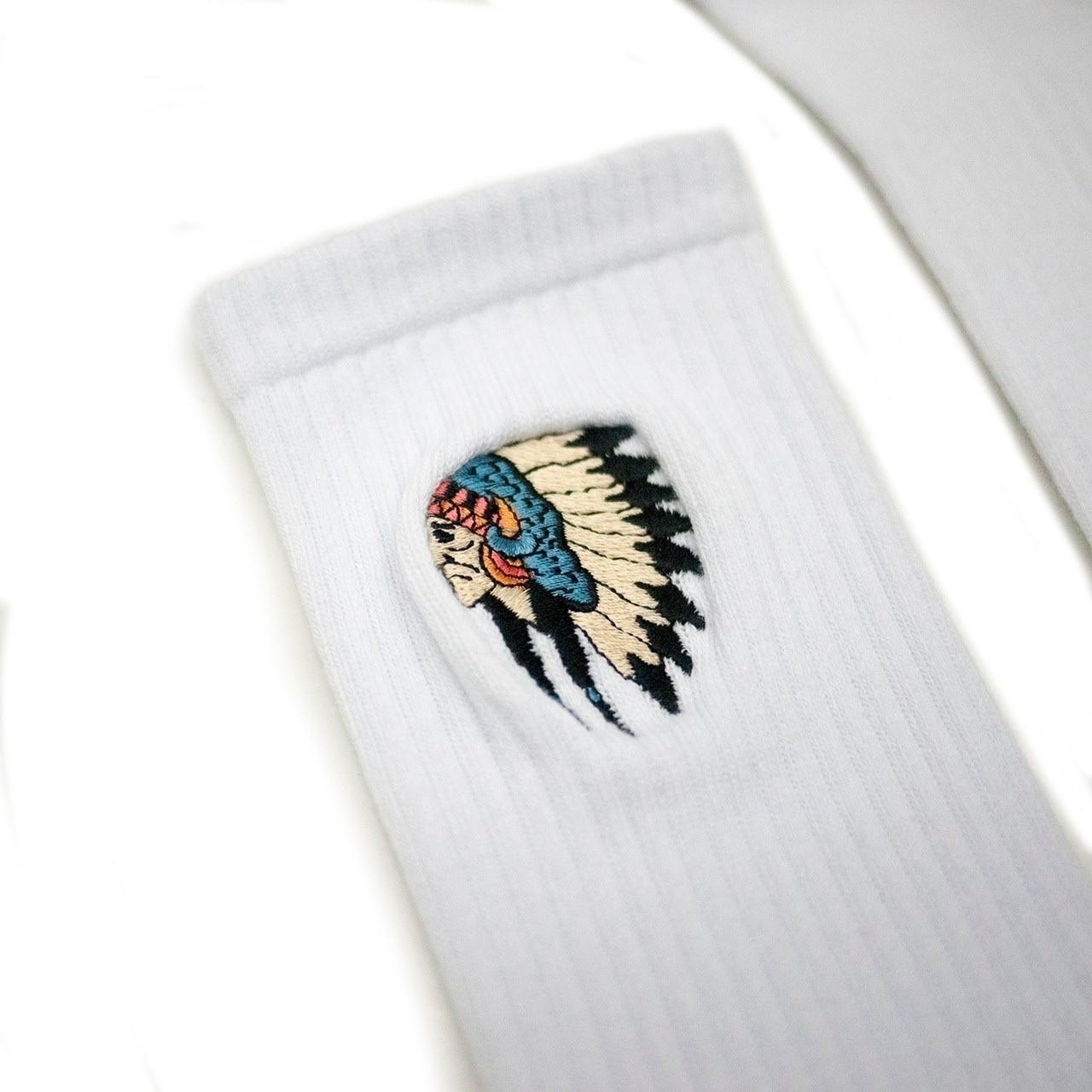 AFTER WORK  側面刺繡系列 印地安酋長款刺繡襪 兩色