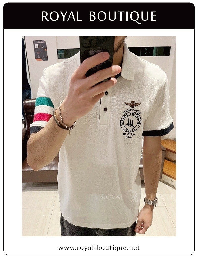 AERONAUTICA MILITARE 空軍 義大利臂章短POLO衫