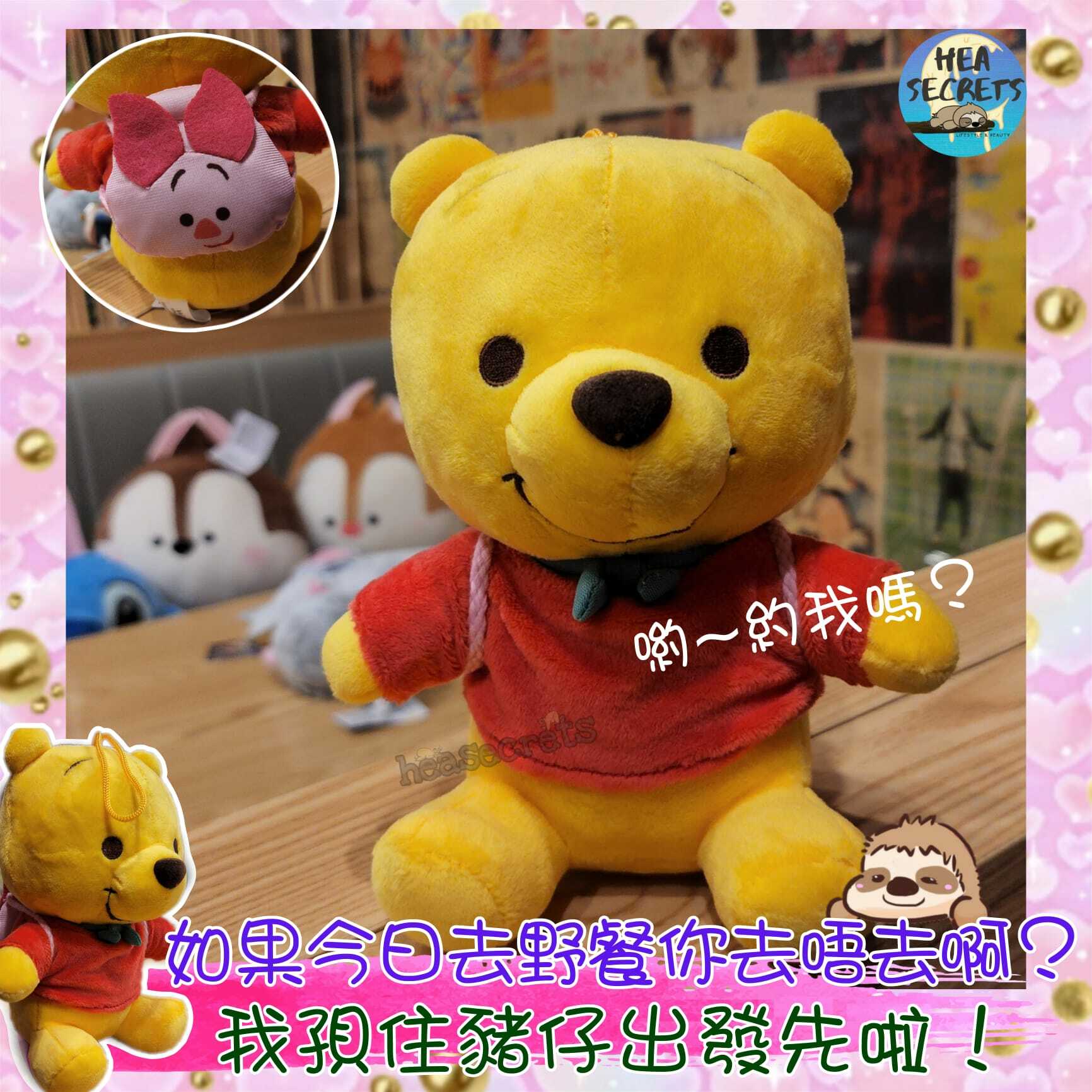 台灣直送 100%正版 6吋 16吋  維尼熊 孭住 背囊 周圍 走系列 公仔 迪士尼 維尼 POOH WINNIE THE POOH 娃娃 公仔 置物位 毛公仔 小熊維尼 阿POOH 旅行 掛飾