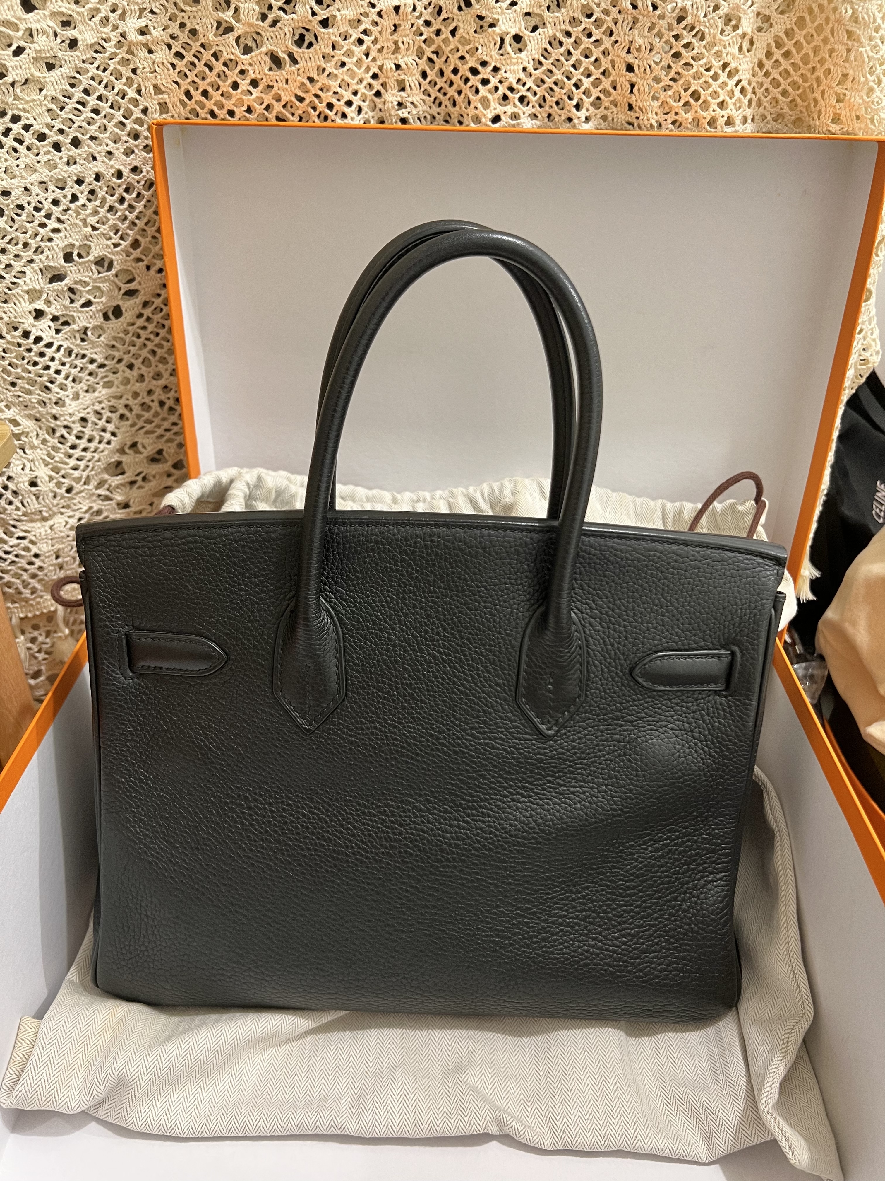 Hermes Birkin 30 / B30 GHW Noir (Stamp Square K)