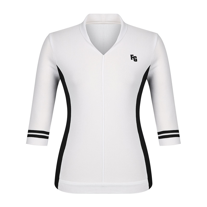 女【現貨】6折起//韓國正品FanTom同步/韓風高球女品色大V領7分袖線條針織/網美推薦高球衣 /# MW112326