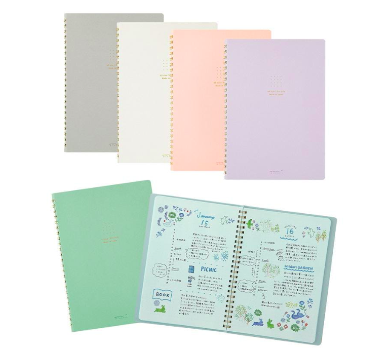 MD 莫蘭迪色系 線圈點點筆記本 A5｜日本Midori