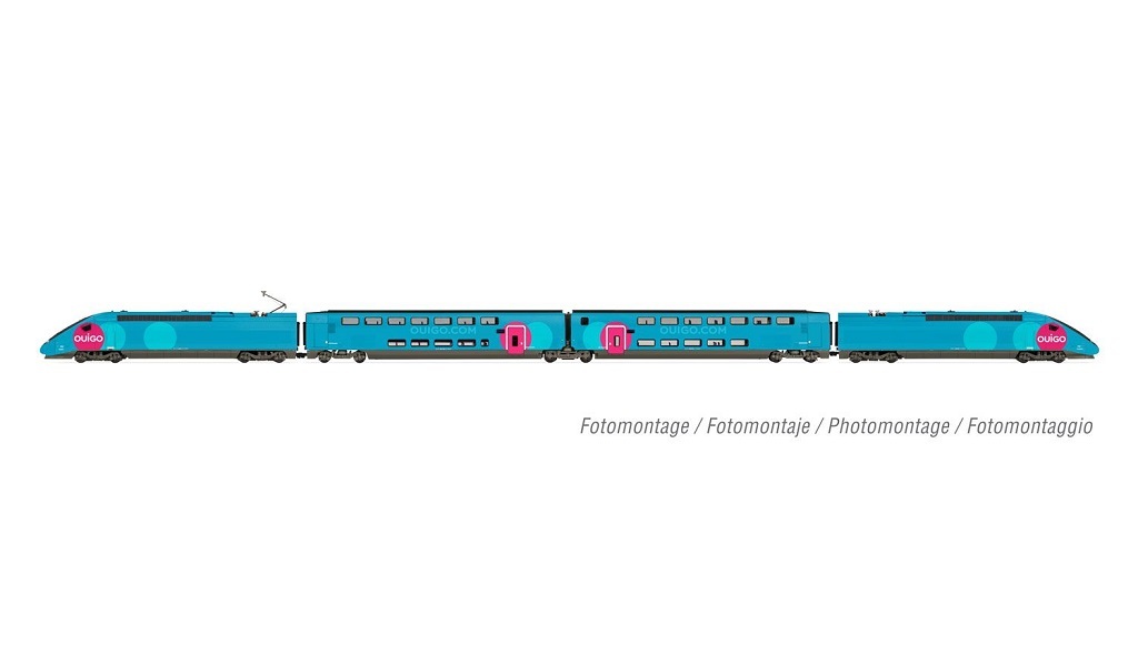 Jouef HJ2413S HO規 TGV Duplex OuiGo塗裝, SNCF 數位音效高速列車.4輛組